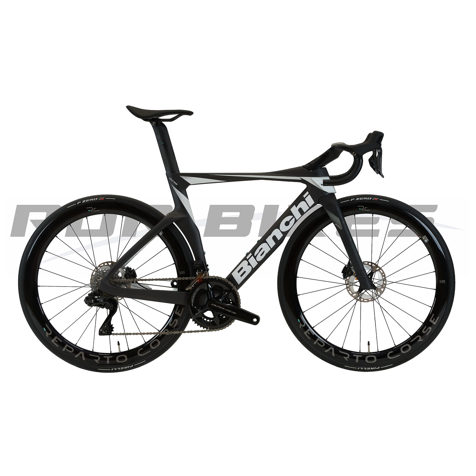 Bianchi Oltre Pro Shimano Dura-Ace Di2 12V Nero Opaco/Bianco - Reparto Corse 50